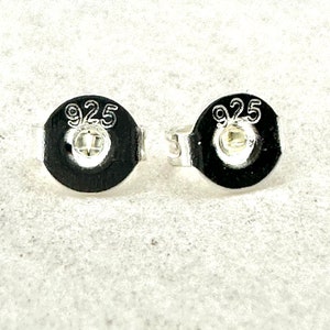 Pendientes para hombre Pendientes de plata, Hombres, Minimalista, Pendiente de plata gris, Plata de ley, Pendientes para hombre, Studs para hombres, garrapata, A229 imagen 6