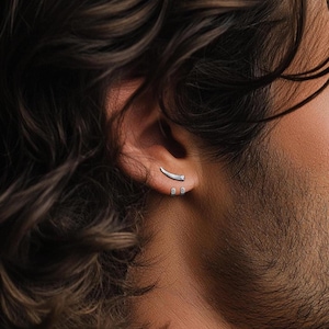 male earrings studs for men and minimalist male earrings, manly earrings, tick earrings perfect for edgy mens earrings and stylish studs.