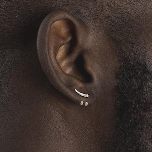 Mens Earrings - Silver Stud Earrings, Men, Minimalist Male Earring, Silver, Mens Stud Earrings, Studs for Men, tick v hoop earrings