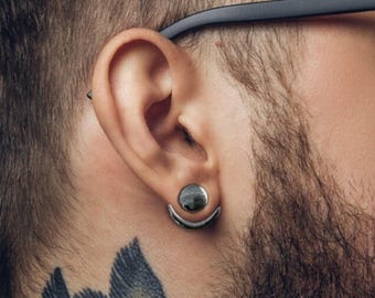 Mens Earrings - Silver wrap around  Earrings, Men, Minimalist Male Earring, Silver, Mens stud, Man Earrings, for Men, edgy, A004
