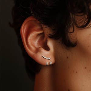 Mens Earrings - Stainless Steel Earrings, Minimalist Male Earring, Stainless Steel, Mens Stud Earrings, Studs for Men, tick earrings, A483