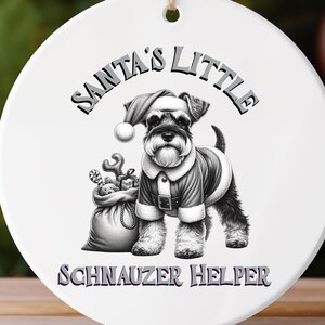 Ornamento natalizio a forma di cane Schnauzer, regalo per gli amanti dei cani, ornamento natalizio per gli amanti dei cani, ornamento natalizio a forma di Schnauzer
