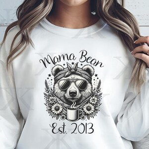 Gepersonaliseerde Mama Bear-sweater, aangepaste Mom Bear-trui, Family Bear ronde hals, Moederdagcadeau, gezellige gepersonaliseerde trui, Mama Bear