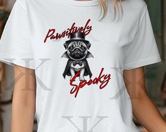 T-shirt Halloween vampierpug: humoristisch kostuum-T-shirt