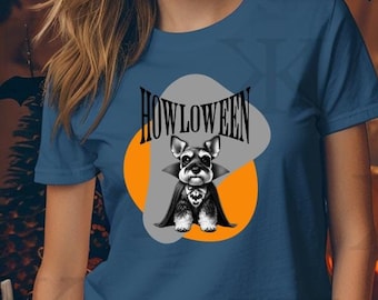 Howloween Schnauzer Vampire T-Shirt: Halloween Dog Tee