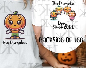 Anpassad Halloween Pumpa Crew T-shirt: Familjematchande T-shirt