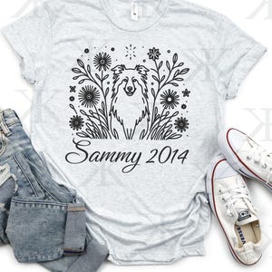 Australian Shepherd Wildflower T-Shirt, Dog Lover Gift, Custom Dog Breed Shirt, Floral Dog Tee, Personalized Pet Shirt, Mothers Day Gift