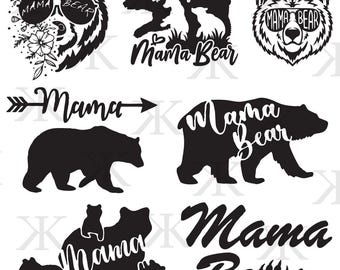 Mama Bear Bundle, SVG, AI, EPS, Mom Life, Mom to Be, Mom Shirt designs, Mother's Day Design Gift, Bear Shirt design, cut files, silhouette