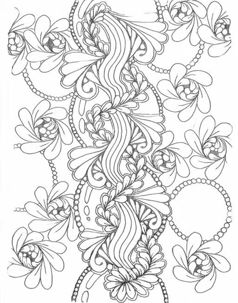 Coloring Pages, Flowers, Bubbles, Lace, Flowing Things, Patterns - Etsy