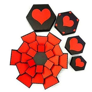 Exploding Hexagonal Box , Photo Box , Gift box in a Box , Amazing Box , Valentines day gifts