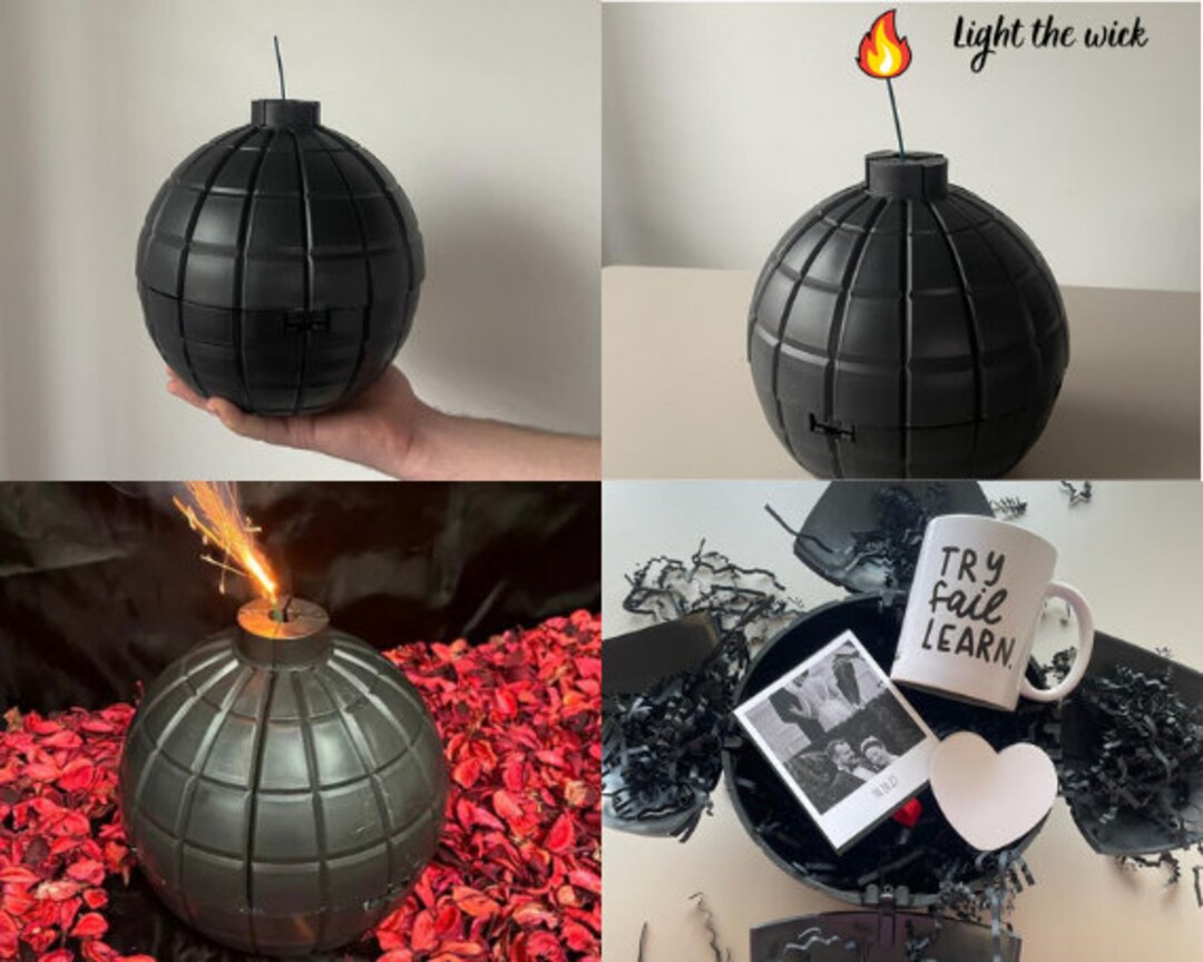 Personalized Gift Box , Exploding Grenade Gift Box , Grenade Design for