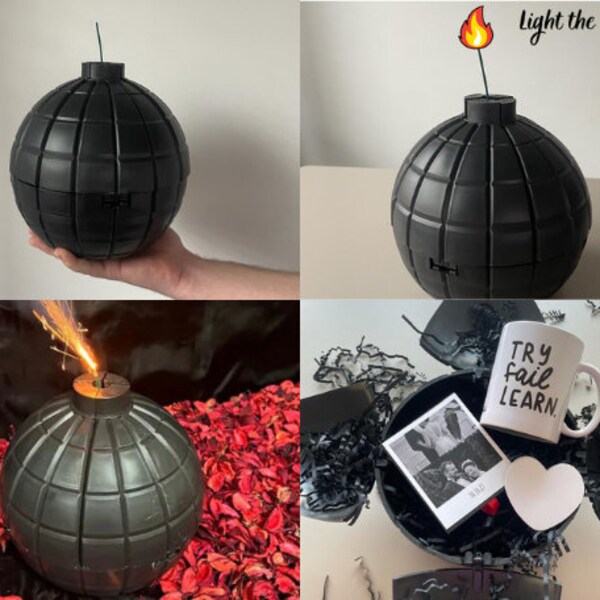 Exploding Grenade Surprise Gift Box , Birthday Bomb Grenade Design Party Boxes , Have Fun!!!