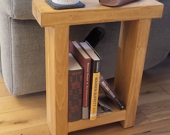 Narrow sofa end table