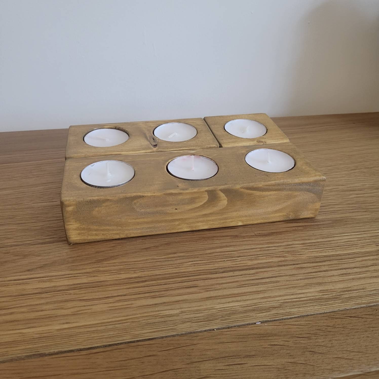 Rustic Wood Tea Light Holder Etsy UK