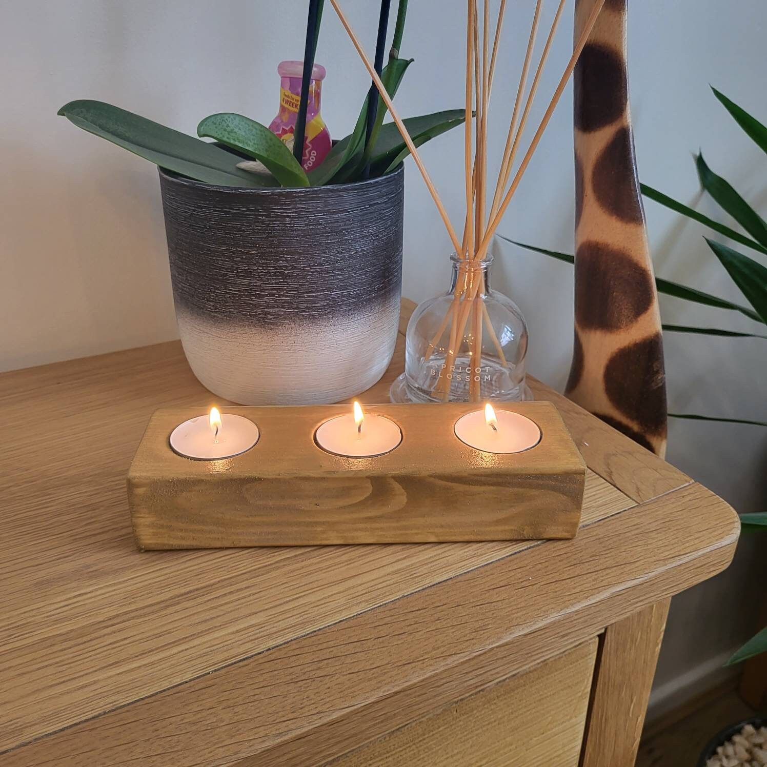 Rustic Wood Tea Light Holder Etsy UK