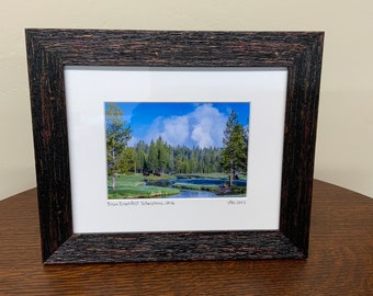 Bison Breakfast at Yellowstone NP, Mounted and Matted Photo Print