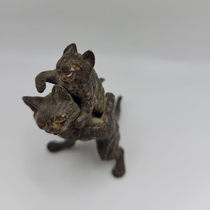 Austrian bronze miniature cat figurine