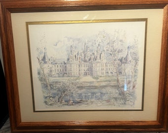 Chateau de chambord by legai watercolour painting