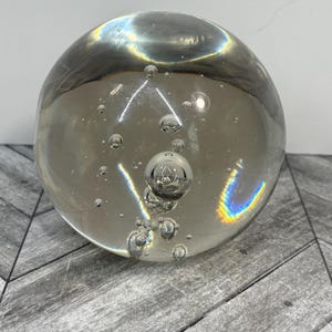 Handblown glass sphere paperweight
