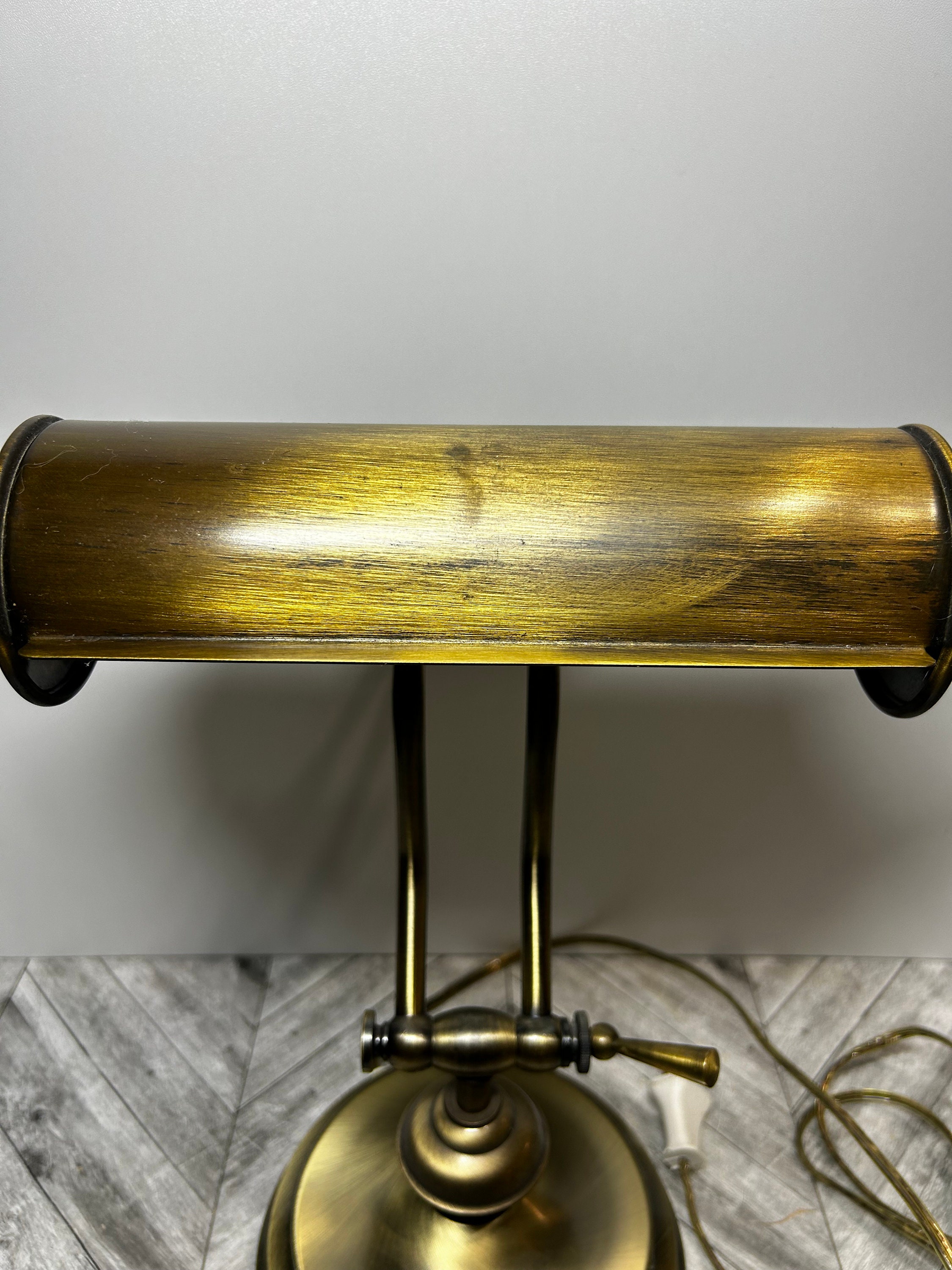 vintage brass bankers lamp