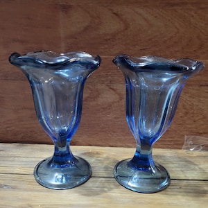 Vintage Blue Ice cream Sunday cups.