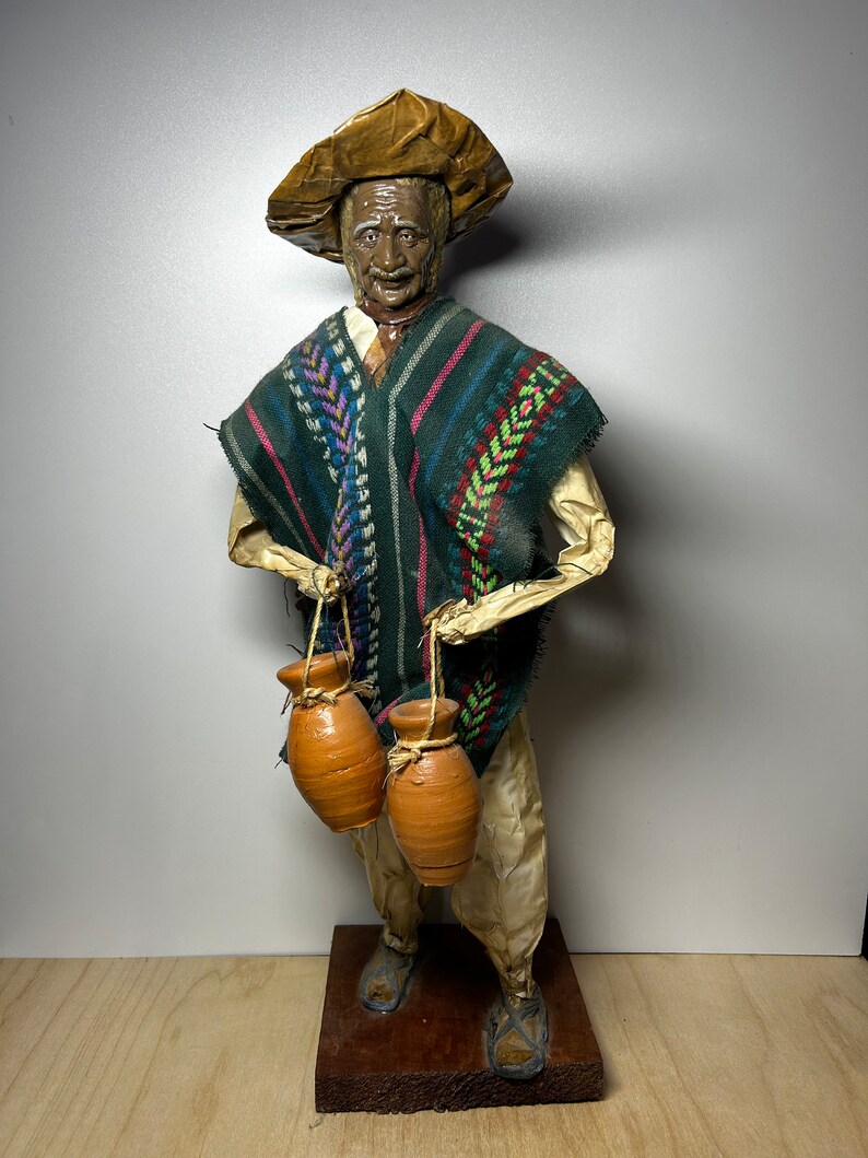 Large Vintage Paper Mache Mexican Man Figure Etsy