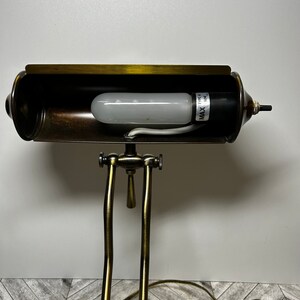 vintage brass bankers lamp