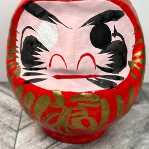 Vintage japanese paper mache daruma doll