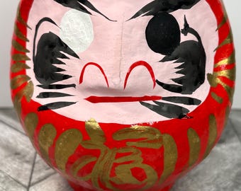 Vintage japanese paper mache daruma doll