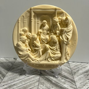 Cristo entre los doctores Plato decorativo de fabricación italiana