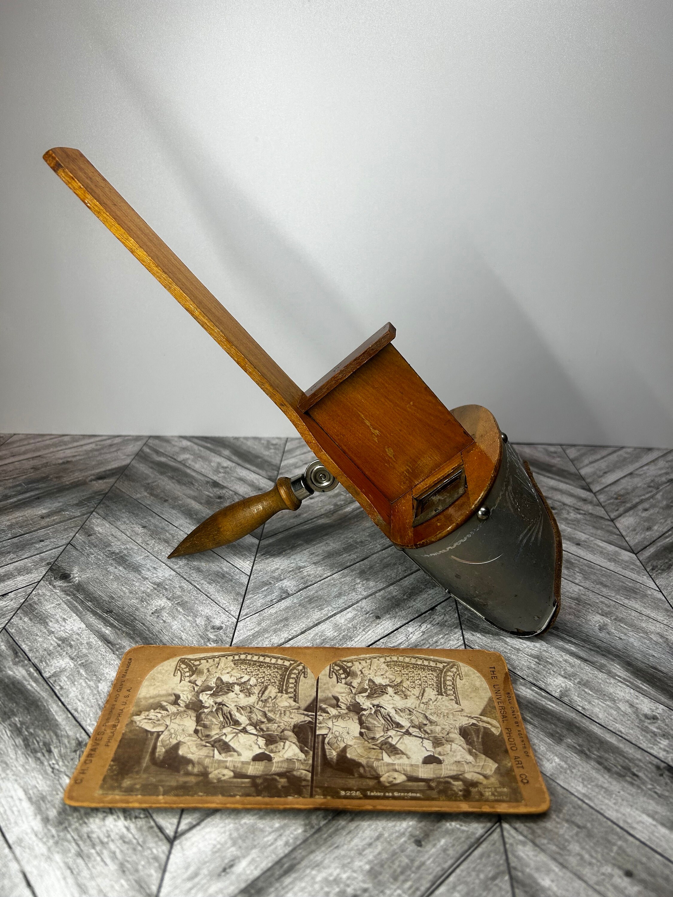ステレオスコープビューワー　スライド付　アンティーク　イギリス Antique stereoscope with slide - Etsy 日本