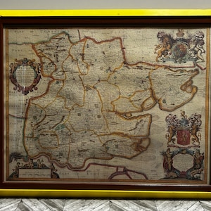 Essex England gerahmte Landkarte Reproduktion