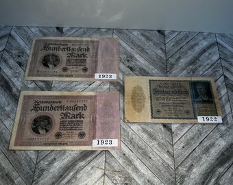 1922 年ドイツ帝国紙幣 10,000 マルク小額紙幣、未流通紙幣 - Etsy 日本