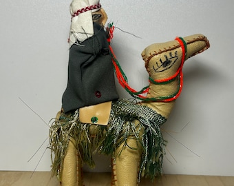 Handmade camel with rider figure