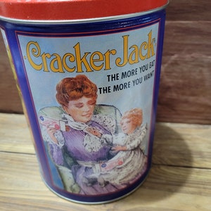 Vintage Cracker Jack Popcorn Container Tin 1992 Nostalgia Pictures 3rd in the collection