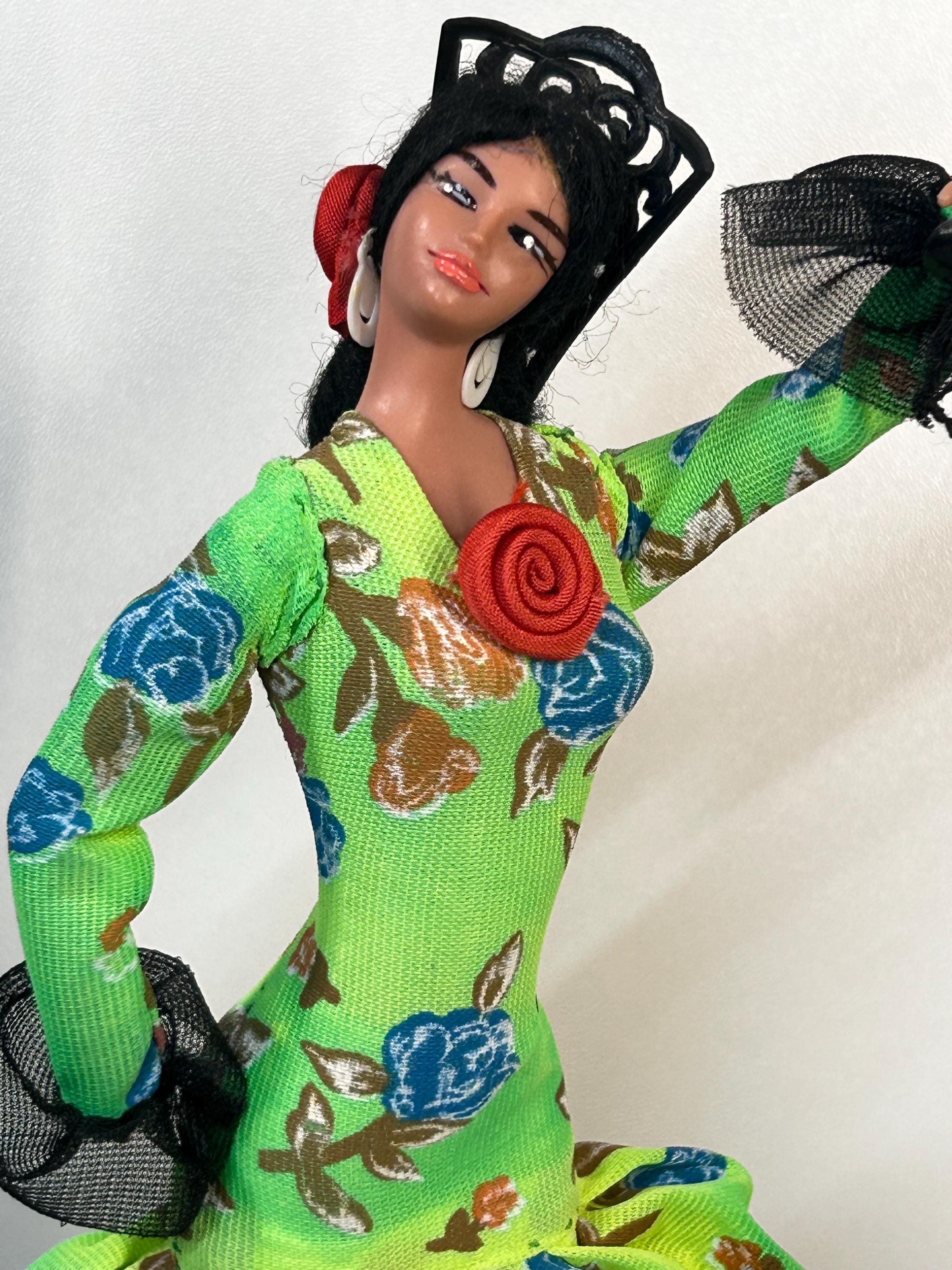 フラメンコ ダンサー人形 スペイン ギター ピンク 60年代 ヴィンテージ スペイン製 フラメンコドール ペイネタ フラメンコ衣装 ピンク 人形