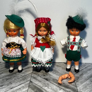 Set of 3 german alpine dolls
