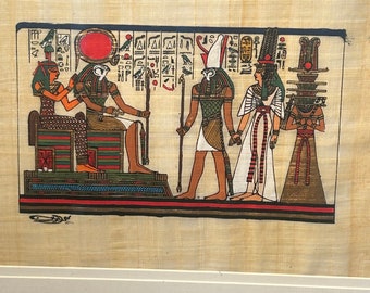 額入りエジプトのパピルス絵 - Etsy 日本