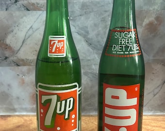 ヴィンテージ 7UP ボトル 10 オンス コレクタブル レトロ グリーン