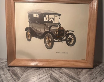 Framed ford model t picture