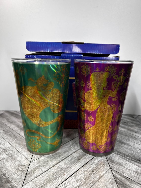 Vintage Disney Aladdin Glass Tumblers - Etsy