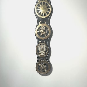 Set of 4 medallion horse brass