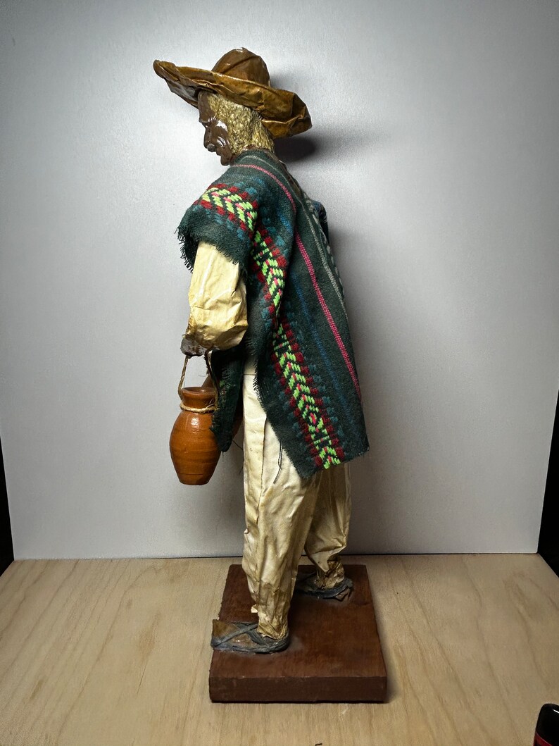 Large Vintage Paper Mache Mexican Man Figure Etsy