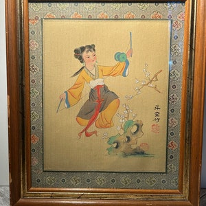 Chinese children’s silk painting