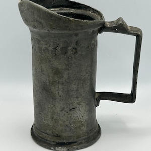 Vintage French pewter measuring cup