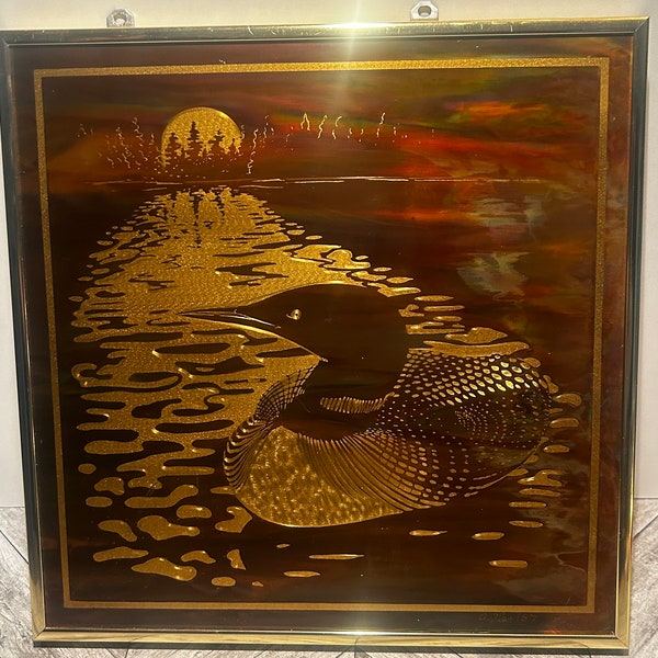 Acid etched copper duck picture