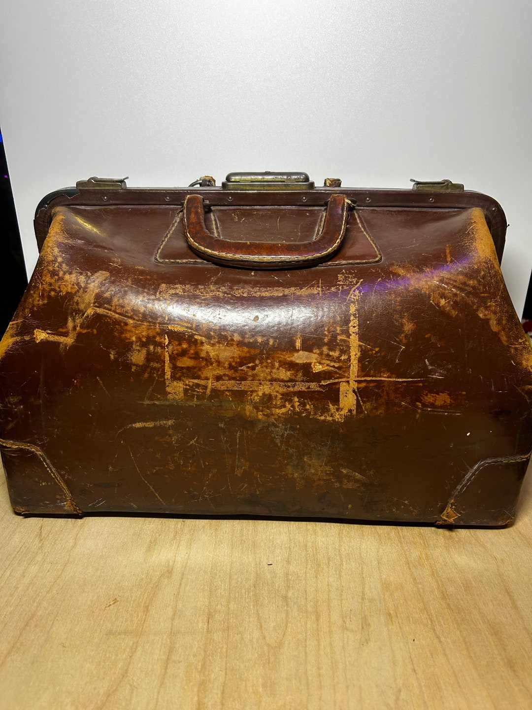 Vintage Brown Leather Doctors Bag needs Restoration Etsy