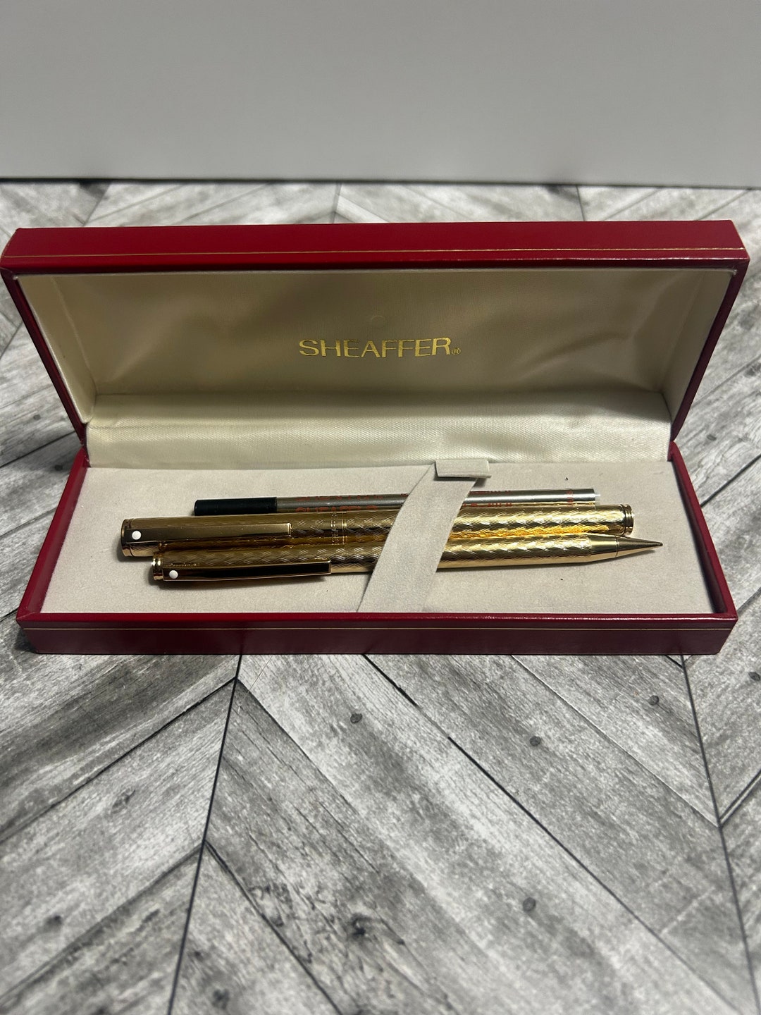 Sheaffer Gold Electro Plated Ballpoint Pen and Mechanical Pencil
