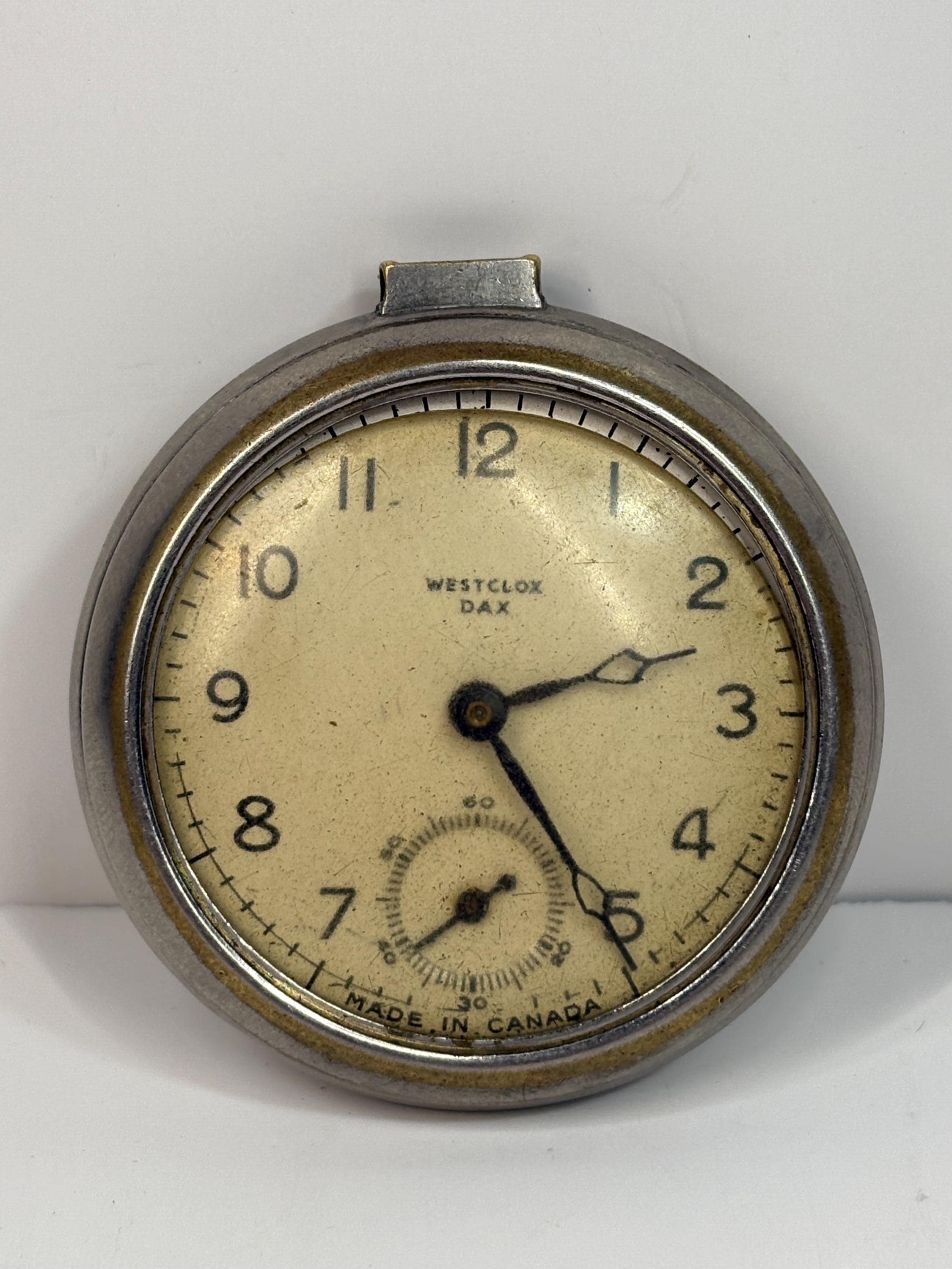 1950s Canadian Westclox “dax” Pocket Watch.for Parts or