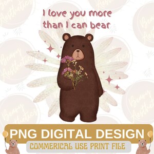Eu amo mais do que posso suportar Png, Commercial Png, Bear Png, Cute Bear Png, Valentines Day Png